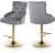 Claude Velvet Adjustable Stool with Gold Base