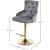 Claude Velvet Adjustable Stool with Gold Base