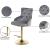 Claude Velvet Adjustable Stool with Gold Base