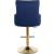 Claude Velvet Adjustable Stool with Gold Base