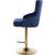 Claude Velvet Adjustable Stool with Gold Base
