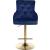 Claude Velvet Adjustable Stool with Gold Base