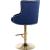 Claude Velvet Adjustable Stool with Gold Base