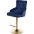 Claude Velvet Adjustable Stool with Gold Base