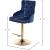 Claude Velvet Adjustable Stool with Gold Base