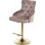 Claude Velvet Adjustable Stool with Gold Base