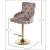 Claude Velvet Adjustable Stool with Gold Base