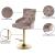 Claude Velvet Adjustable Stool with Gold Base