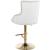 Claude Velvet Adjustable Stool with Gold Base