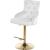 Claude Velvet Adjustable Stool with Gold Base