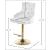 Claude Velvet Adjustable Stool with Gold Base
