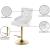 Claude Velvet Adjustable Stool with Gold Base