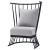 Jupiter KD Velvet Fabric Metal Accent Chair