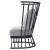 Jupiter KD Velvet Fabric Metal Accent Chair