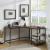 Taurus Wood Veneer/Metal L-Shaped Writing Desk w/ USB Port