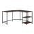 Taurus Wood Veneer/Metal L-Shaped Writing Desk w/ USB Port
