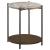Noemie Round Accent Table with Marble Top & Wood Shelf