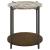 Noemie Round Accent Table with Marble Top & Wood Shelf