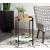 Adhvik Wood Round Accent Table with Marble Shelf