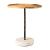Ginevra Wood Round Accent Table with Marble Base