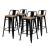 Metropolis Low Back Counter Stool, Wood Seat