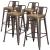 Metropolis Low Back Counter Stool, Wood Seat