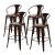 Metropolis Metal Bar Stool, Wood Seat