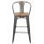 Metropolis Metal Bar Stool, Wood Seat