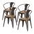 Metropolis Metal Arm Chair, Wood Seat