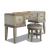 Sophia Wood 3 Drawer Vanity Table w/Stool