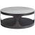 Magritte Stone/Metal/Faux Leather Round Coffee Table