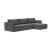 Newilla Polyester Fabric/Steel Reversible Storage Sleeper Sectional w/Slim Arm Rests