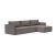 Newilla Polyester Fabric/Steel Reversible Storage Sleeper Sectional w/Slim Arm Rests