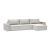 Newilla Polyester Fabric/Steel Reversible Storage Sleeper Sectional w/Wide Arm Rests