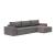 Newilla Polyester Fabric/Steel Reversible Storage Sleeper Sectional w/Wide Arm Rests