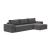 Newilla Polyester Fabric/Steel Reversible Storage Sleeper Sectional w/Wide Arm Rests