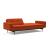 Dublexo Deluxe Fabric Sofa Bed w/Arms & Black Metal Pin Legs