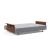 Long Horn Deluxe Excess Fabric Sofa Bed w/Arms