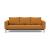 Cassius Quilt Fabric Sofa Bed w/Dark Wood Legs