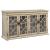 Kiara 4-door Wood Veneer/Glass Accent Cabinet with Adjustable Shelves