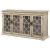 Kiara 4-door Wood Veneer/Glass Accent Cabinet with Adjustable Shelves