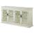 Kiara 4-door Wood Veneer/Glass Accent Cabinet with Adjustable Shelves