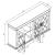 Kiara 4-door Wood Veneer/Glass Accent Cabinet with Adjustable Shelves