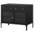 Sadler 2-Drawer Iron Accent Cabinet With Glass Doors
