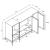 McKellen 4-door Wood Veneer Accent Cabinet with Mirrored Doors
