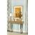 Draco Wood Console Table with Hand Carved Drawers & Stainless Steel Frame
