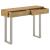 Draco Wood Console Table with Hand Carved Drawers & Stainless Steel Frame