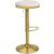 Brody Velvet Adjustable Swivel Stool with Brushed Gold Base