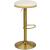 Brody Velvet Adjustable Swivel Stool with Brushed Gold Base