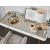 Allure Wood/Metal/Glass Vanity Desk w/2 Drawers